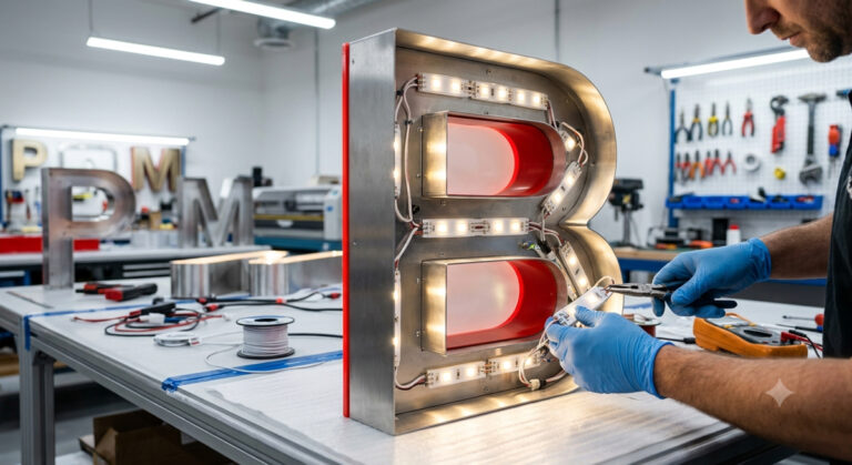 Serwisowanie moduł&oacute;w LED w literach 3D