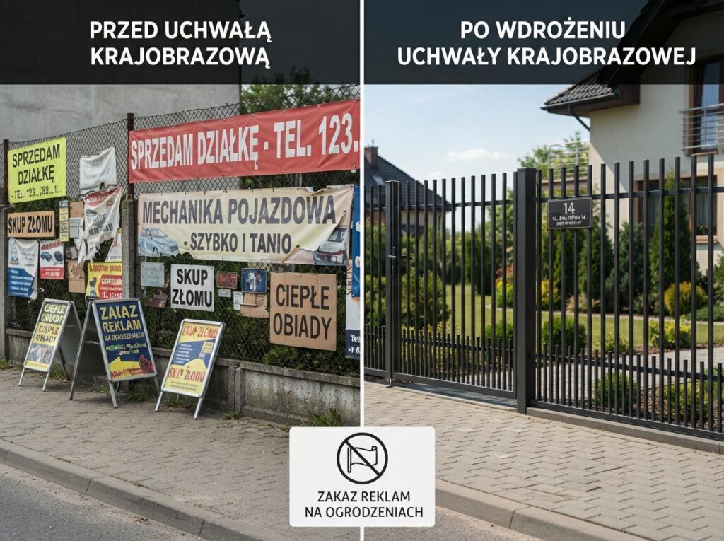 Zakazane reklamy na ogrodzeniach w świetle uchwały krajobrazowej